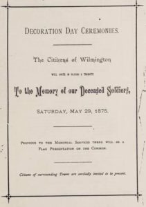 1875 Decoration Day program
